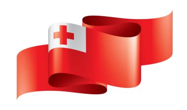 Tonga bayrağı, beyaz arkaplanda vektör illüstrasyonu.