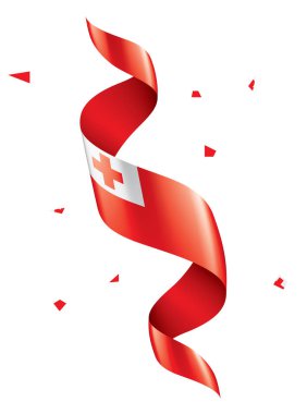 Tonga bayrağı, beyaz arkaplanda vektör illüstrasyonu.