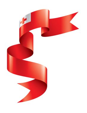 Tonga bayrağı, beyaz arkaplanda vektör illüstrasyonu.