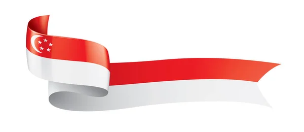 Singapur flaga, wektor ilustracja na białym tle. — Wektor stockowy