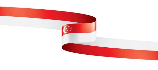 Флаг Сингапура, векторная иллюстрация на белом фоне. — стоковый вектор