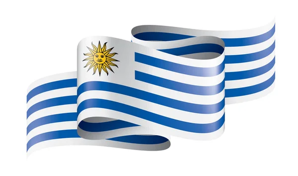 Uruguay zászló, vektor illusztráció fehér alapon. — Stock Vector