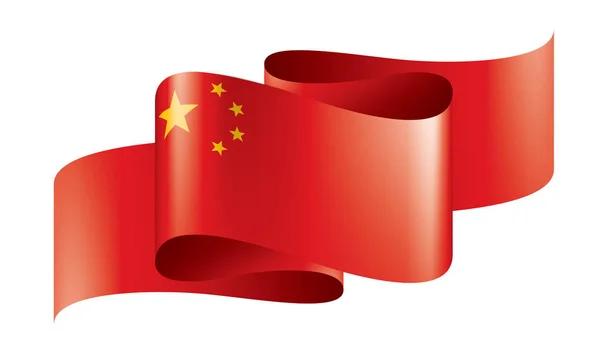 China vlag, vector illustratie op een witte achtergrond. — Stockvector