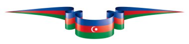 Azerbaycan bayrağı, beyaz arkaplanda vektör illüstrasyonu