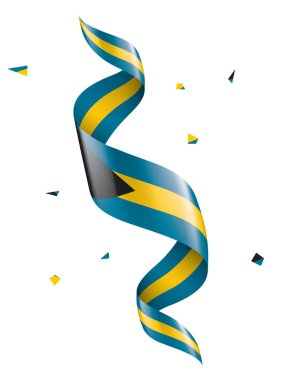 Bahamalar bayrağı, beyaz arkaplanda vektör illüstrasyonu