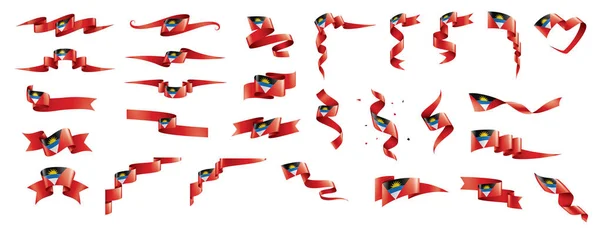 安提瓜和巴布达国旗，白色背景上的矢量插图 — 图库矢量图片