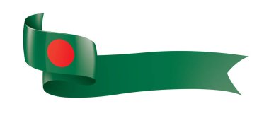 Bangladeş bayrağı, beyaz arkaplanda vektör illüstrasyonu