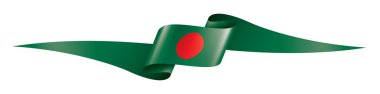 Bangladeş bayrağı, beyaz arkaplanda vektör illüstrasyonu