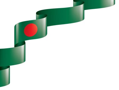 Bangladeş bayrağı, beyaz arkaplanda vektör illüstrasyonu