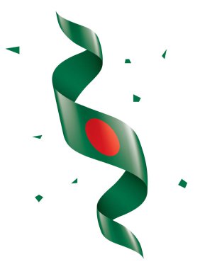 Bangladeş bayrağı, beyaz arkaplanda vektör illüstrasyonu