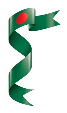 Bangladeş bayrağı, beyaz arkaplanda vektör illüstrasyonu