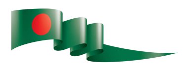 Bangladeş bayrağı, beyaz arkaplanda vektör illüstrasyonu