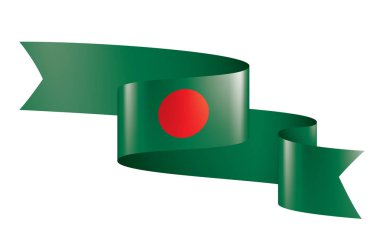Bangladeş bayrağı, beyaz arkaplanda vektör illüstrasyonu