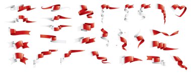 Bahreyn bayrağı, beyaz arkaplanda vektör illüstrasyonu