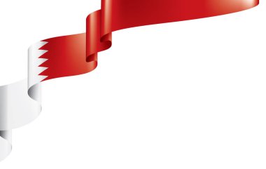 Bahreyn bayrağı, beyaz arkaplanda vektör illüstrasyonu