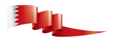 Bahreyn bayrağı, beyaz arkaplanda vektör illüstrasyonu