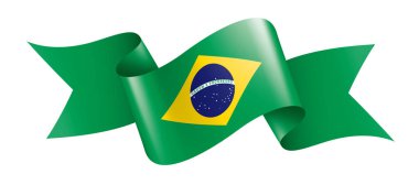 Brezilya bayrağı, beyaz bir arka plan üzerinde vektör çizim