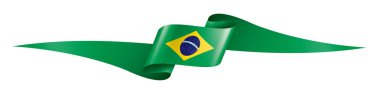 Brezilya bayrağı, beyaz bir arka plan üzerinde vektör çizim