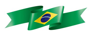 Brezilya bayrağı, beyaz bir arka plan üzerinde vektör çizim