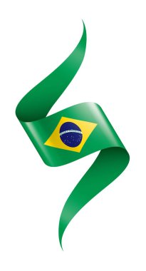 Brezilya bayrağı, beyaz bir arka plan üzerinde vektör çizim