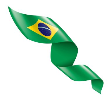 Brezilya bayrağı, beyaz bir arka plan üzerinde vektör çizim