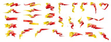 Bhutan bayrağı, beyaz arkaplanda vektör illüstrasyonu