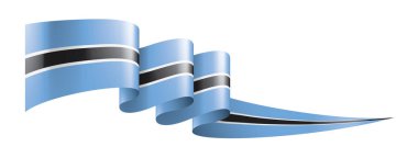 Botswana bayrağı, beyaz arkaplanda vektör çizimi