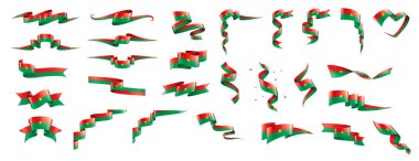 Burkina Faso bayrağı, beyaz arkaplanda vektör illüstrasyonu