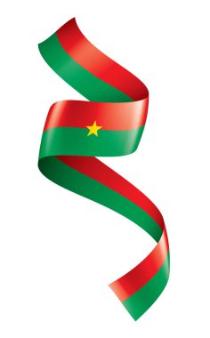 Burkina Faso bayrağı, beyaz arkaplanda vektör illüstrasyonu