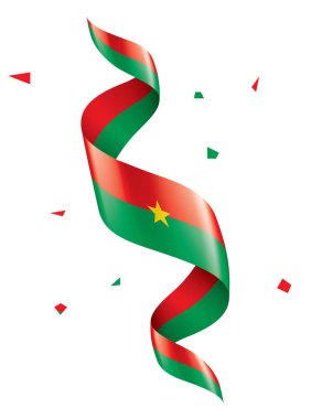 Burkina Faso bayrağı, beyaz arkaplanda vektör illüstrasyonu