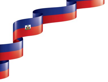 Haiti bayrağı, beyaz arkaplanda vektör illüstrasyonu