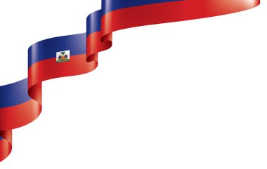 Haiti bayrağı, beyaz arkaplanda vektör illüstrasyonu