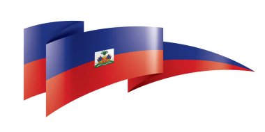 Haiti bayrağı, beyaz arkaplanda vektör illüstrasyonu
