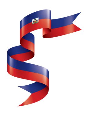 Haiti bayrağı, beyaz arkaplanda vektör illüstrasyonu