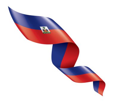 Haiti bayrağı, beyaz arkaplanda vektör illüstrasyonu