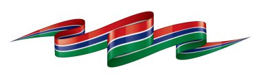 Gambiya bayrağı, beyaz arkaplanda vektör çizimi