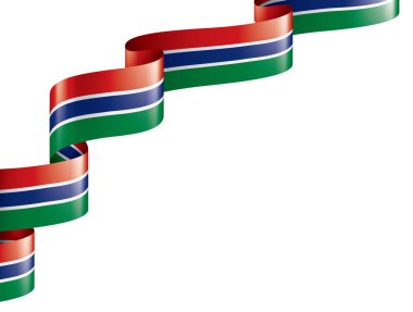 Gambiya bayrağı, beyaz arkaplanda vektör çizimi