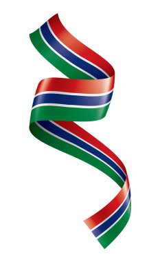 Gambiya bayrağı, beyaz arkaplanda vektör çizimi