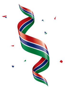 Gambiya bayrağı, beyaz arkaplanda vektör çizimi