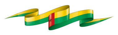 Gine Bissau bayrağı, beyaz arkaplanda vektör çizimi
