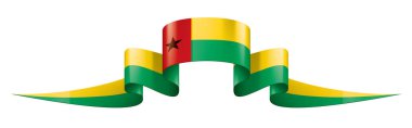 Gine Bissau bayrağı, beyaz arkaplanda vektör çizimi