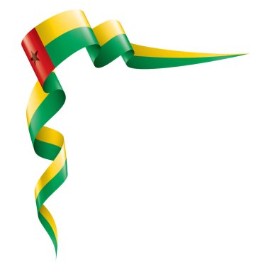 Gine Bissau bayrağı, beyaz arkaplanda vektör çizimi