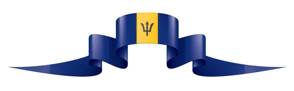 Bandeira de Barbados, ilustração vetorial sobre um fundo branco. — Vetor de Stock