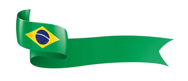 Bandera de Brasil, ilustración vectorial sobre fondo blanco — Vector de stock