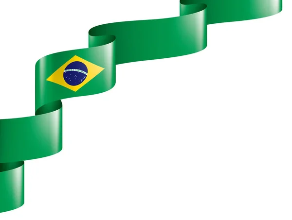 Brasilianische Flagge, Vektorabbildung auf weißem Hintergrund — Stockvektor