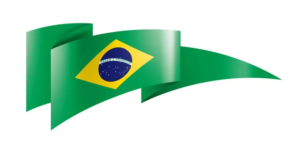 Bandera de Brasil, ilustración vectorial sobre fondo blanco — Vector de stock