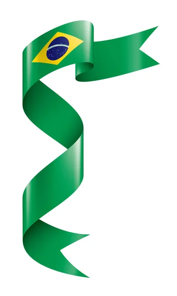 Brasilien flagga, vektorillustration på vit bakgrund — Stock vektor