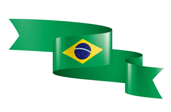 ブラジルの国旗は、白の背景にベクトル画像 — ストックベクタ