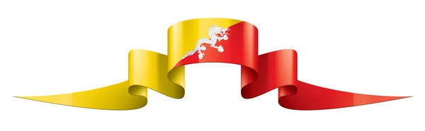 不丹国旗，白色背景上的矢量插图 — 图库矢量图片