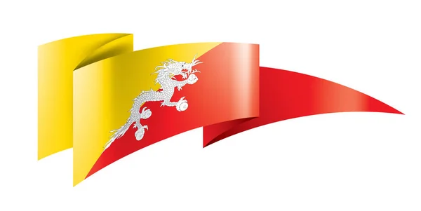 Bhútánská vlajka, vektorová ilustrace na bílém pozadí — Stockový vektor